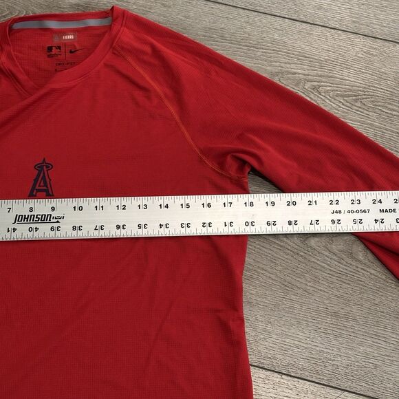 Los Angeles Angels Anaheim MLB Nike Dri Fit Team Issued Long Sleeve Mens Medium - Picture 6 of 9